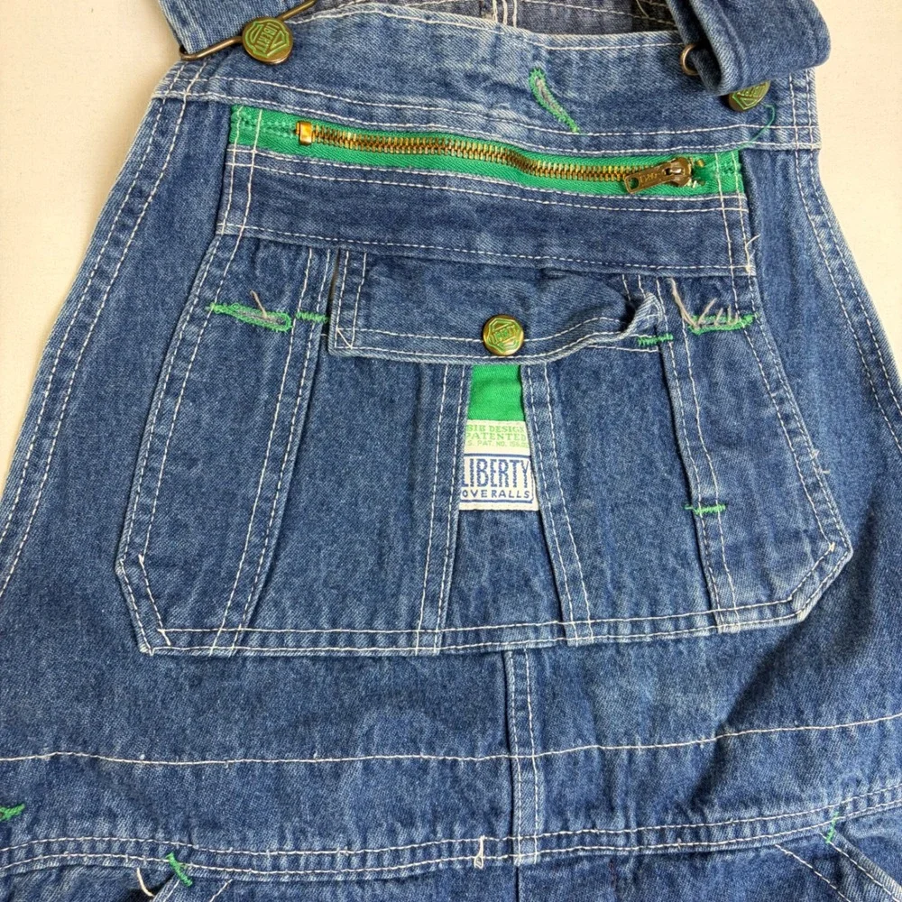 Liberty Mens Blue Denim Overalls Bib Workwear 36x33 USA Farmer Carpenter Utility
